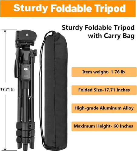 Trípode De Aluminio TriPod Xxxu 60 Para Cámara, Con Mando A