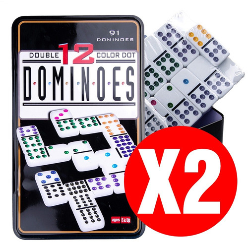 Pack 2 Domino Chancho Doce 12 De 91 Fichas Alta Calidad