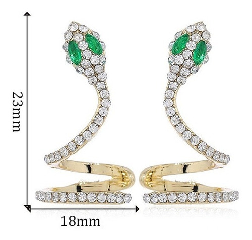 Imagen 4 de 8 de Juego Aretes Serpiente Acero Oro Laminado 1184