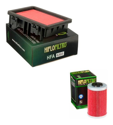 Set Filtro Aire Y Aceite Hiflo Duke 125 250 390 17/19 Plan 