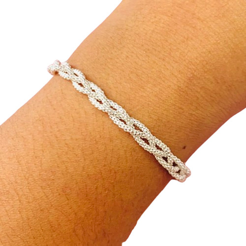 Pulsera Trenzada Plata 925 19cm Ideal Mujer Mama Ps 058 