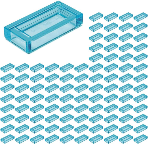 Legos A Granel: Azulejos Transparentes De Azul Claro 1x2 (10