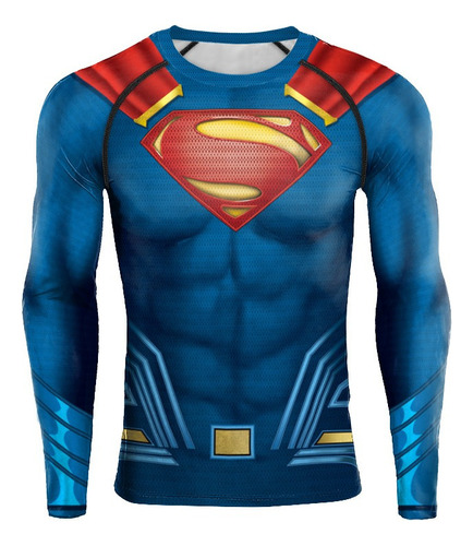 Playera De Compresión Para Hombre Superman Impreso De Manga