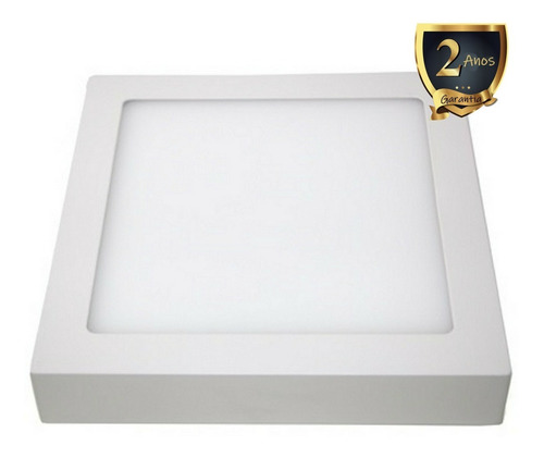 Kit 7 Painel Led Sobrepor Quadrado 25w 6000k Branco Frio