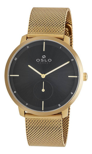 Relógio Oslo Masculino Omgsssvd0002 P1kx Slim Mesh Dourado