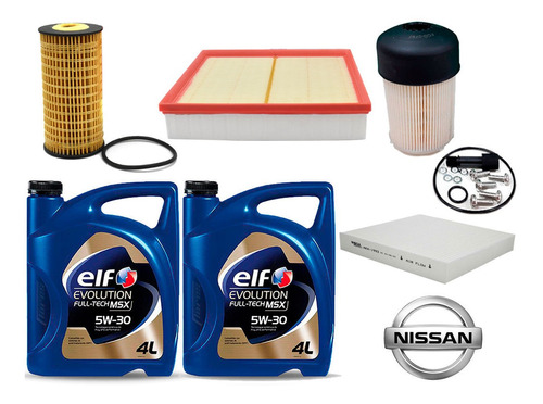 Kit Filtros Nissan Frontier 2.3 Td + Aceite Elf 5w30 8l