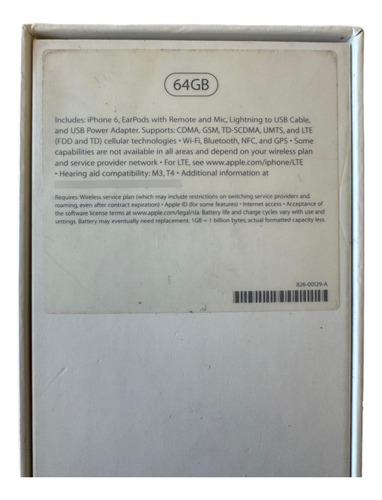 Caja iPhone 6 64gb Space Gray (usado) (Usado)