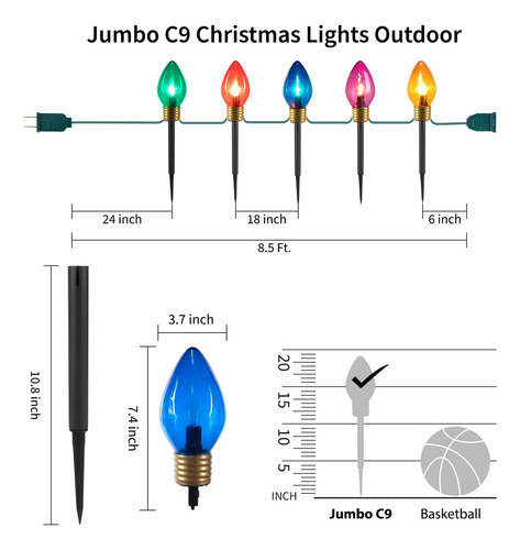 Luces De Navidad De Cesped Para El Exterior Multicolor