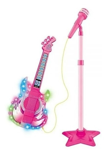 Microfone Com Guitarra Infantil C/ Som E Luz - Rock Show Top