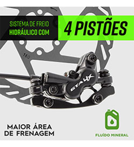 Imagem 2 de 7 de Freio A Disco Hidraulico Bike Completo Rotor 160mm Par Mtb