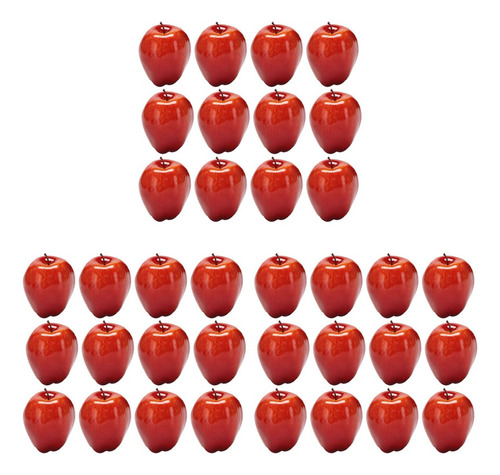 36 Manzanas Artificiales, Deliciosas Frutas Rojas Para La Co