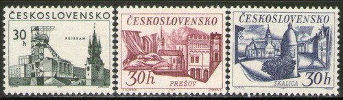 Checoslovaquia Serie X 3 Sellos Mint Ciudades = Presov 1967