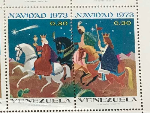 Imagen 1 de 3 de Estampillas Venezuela Navidad Año 1973 Total 1680 Unidades