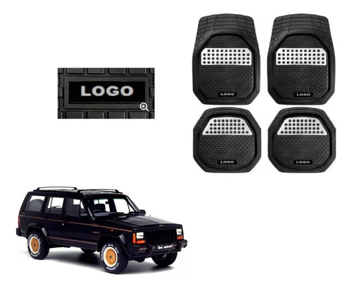 Tapetes 4pz Bandeja 3d Logo Jeep Cherokee Xj 1984 - 1995