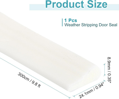 Weather Stripping Door Seal, 9.8 Pies Self-adhesive Pu Foam