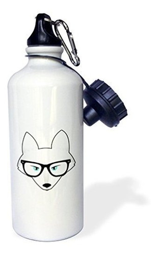 3drose Cute Sleeping Red Fox Sports Water Bottle, 21 Oz, Mul