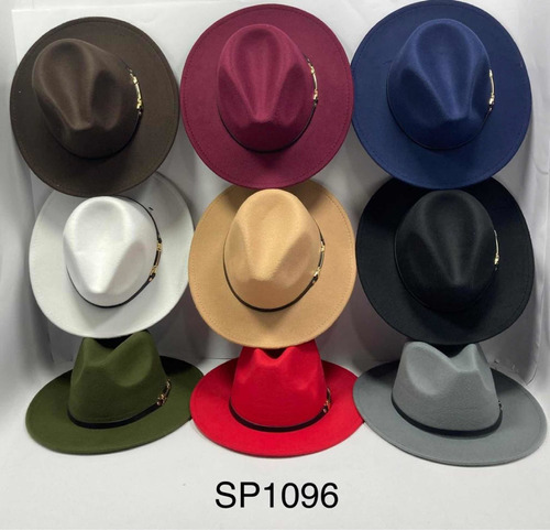 Sombrero Elegante Tipo Fedora Hombre Mujer Ajustable Pana