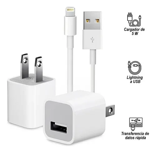 Cargador Apple para iPhone (5W) con Cable Lightning USB 1 Metro