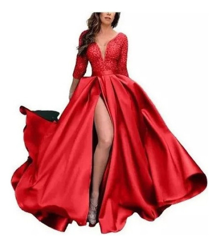 Vestidos De Fiestas Elegantes De Noche Con Pedrería Y Satín