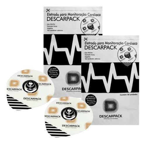 Eletrodo Ecg Descartável Gel Adulto Descarpack - 100 Unid