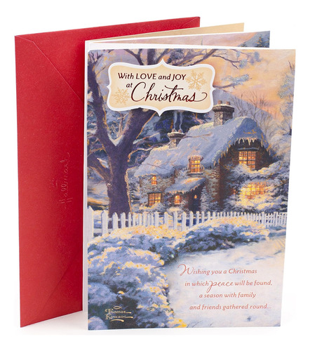 Tarjeta De Navidad De   Kinkade (cabaña De Nieve) (059...
