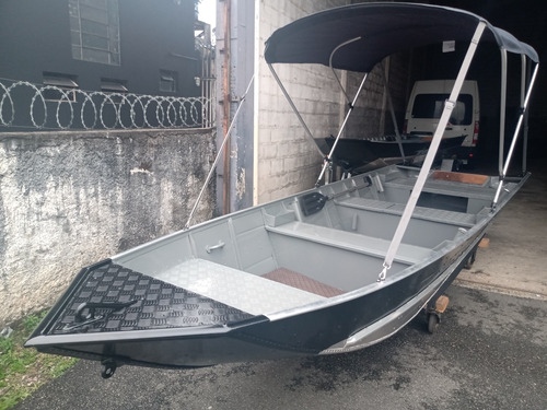Barco 6m Aluminio Carreta Com Motor Hidea 15