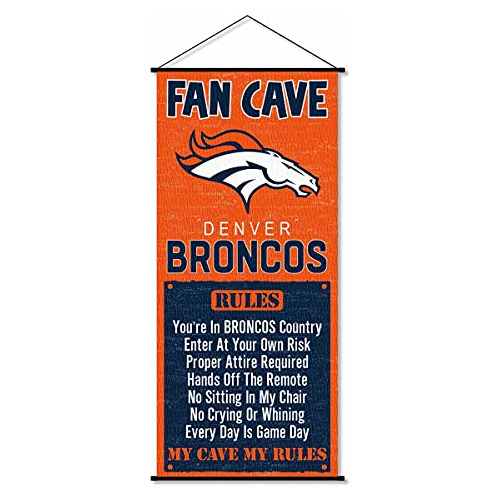 Banderín De Fanático De Cueva Del Hombre De Broncos D...