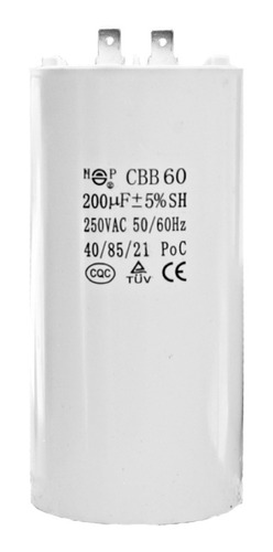 Capacitor Redondo Con Terminal Cbb60/t/40uf/250v