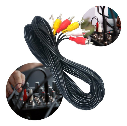Cable Para Audio Y Video Con Plugs Rca De 3,6m T3906