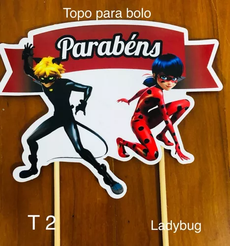 1 Topo De Bolo Festa Decoração Aniversário Tema Ladybug