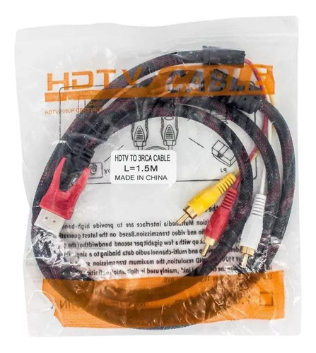 Cable Hdmi Macho A 3 Rca Vídeo Audio Av Cable Adaptador 3m