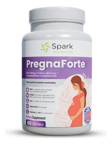 Pregnaforte Multivitaminico Prenatal 60 Dias: Acido Folico,