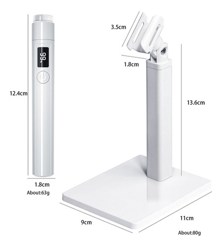 Lampara De Uñas, Secador De Uñas Portátil Y Soporte Mini Led Cabina Para Uñas Blanca 5v