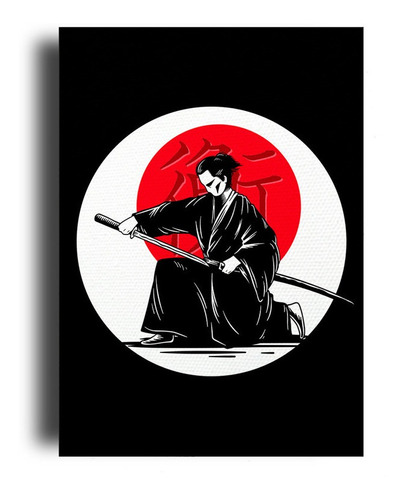 Cuadro Decorativo Canvas 100x140cm Samurai Japon Espada