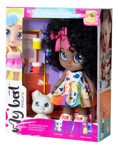 Boneca Bee Toys My Best Pintura Negra