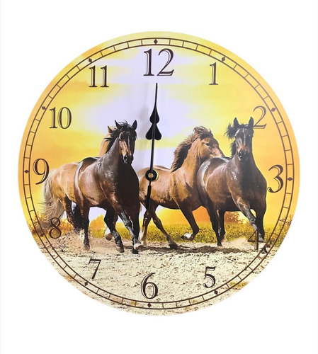 Reloj De Pared 29cm Caballos