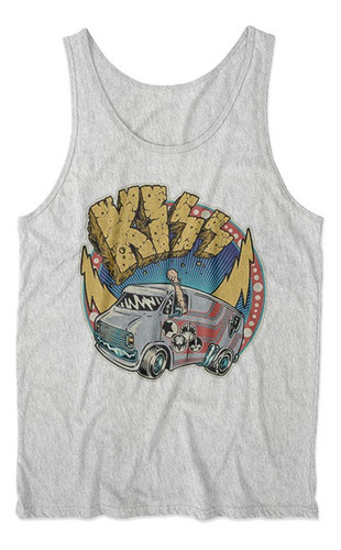 Musculosa Kiss Dibujo Diseño Gris Melange