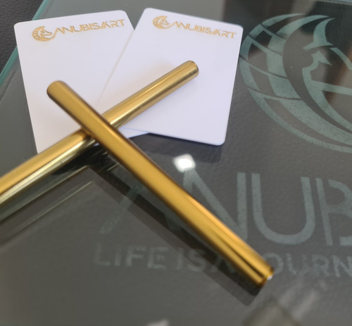 1 Canudo Ø6mmx10cm Snuff Snorter Sniffer Banho De Ouro 24 K
