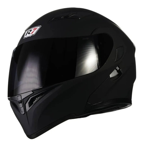 Imagen 4 de 8 de Casco Abatible Moto R7 Racing Unscarred Negro Mate Con Led