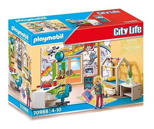 Figura Playmobil City Life Habitación Para Adolescentes 3+ Cantidad de piezas 70