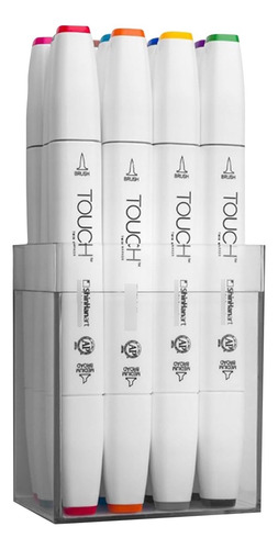 Conjunto de marcadores Shinhan Touch Twin Brush de 12 cores