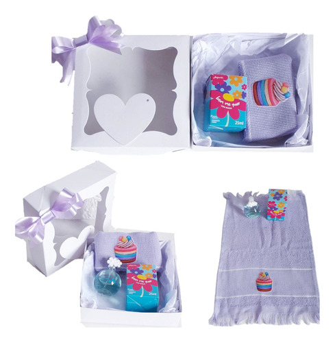 Presente Kit Bem Me Quer Com Magia Desodorante Colônia Feminina Jequiti 25ml+ Toalha + Caixa + Laço + Seda