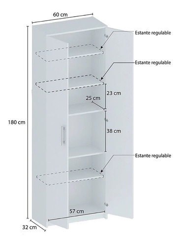 Imagen 4 de 7 de Despensero Placard Centro Estant Dis 4 1.80 Mts