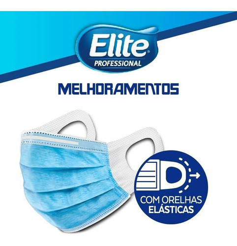 Imagem 4 de 6 de Máscara De Proteção Cirúrgica Orelha Elastica 50 Unidades