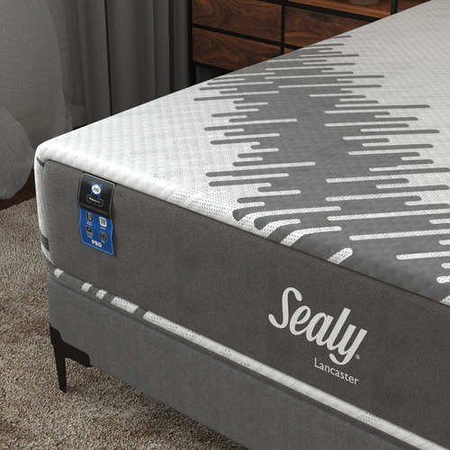 Colchón Sealy Matrimonial Mooncast + 2 Almohadas + Box Base