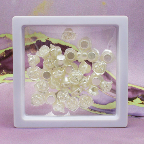 Cuenta Separador Acrílico 100g Pulseras Bisutería Collares Flor1 Nacar 240pz 1.2 Cm 9 Mm