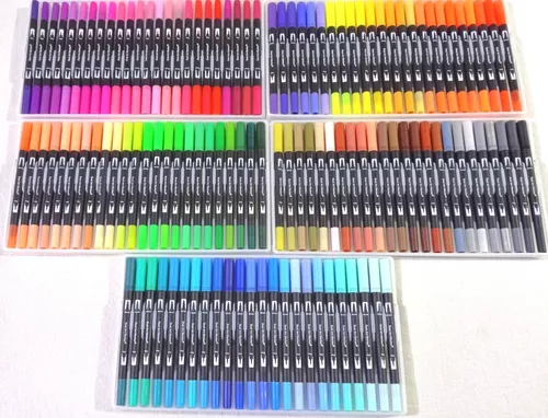 Set de 120 Plumones Doble Punta Coloración Versátil Alta Calidad - Promart