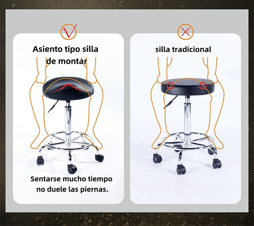 Silla De Bar Con Ruedas Asiento Tipo Silla De Montar Profesi