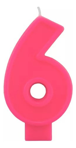 Vela Pastel Numero 6 Cumpleaños Party Cake Caramelo Rosa Neó