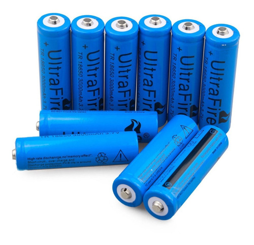 10 X Ultrafire 18650 Recargables 3000mah 3.7v Li-ion Batería